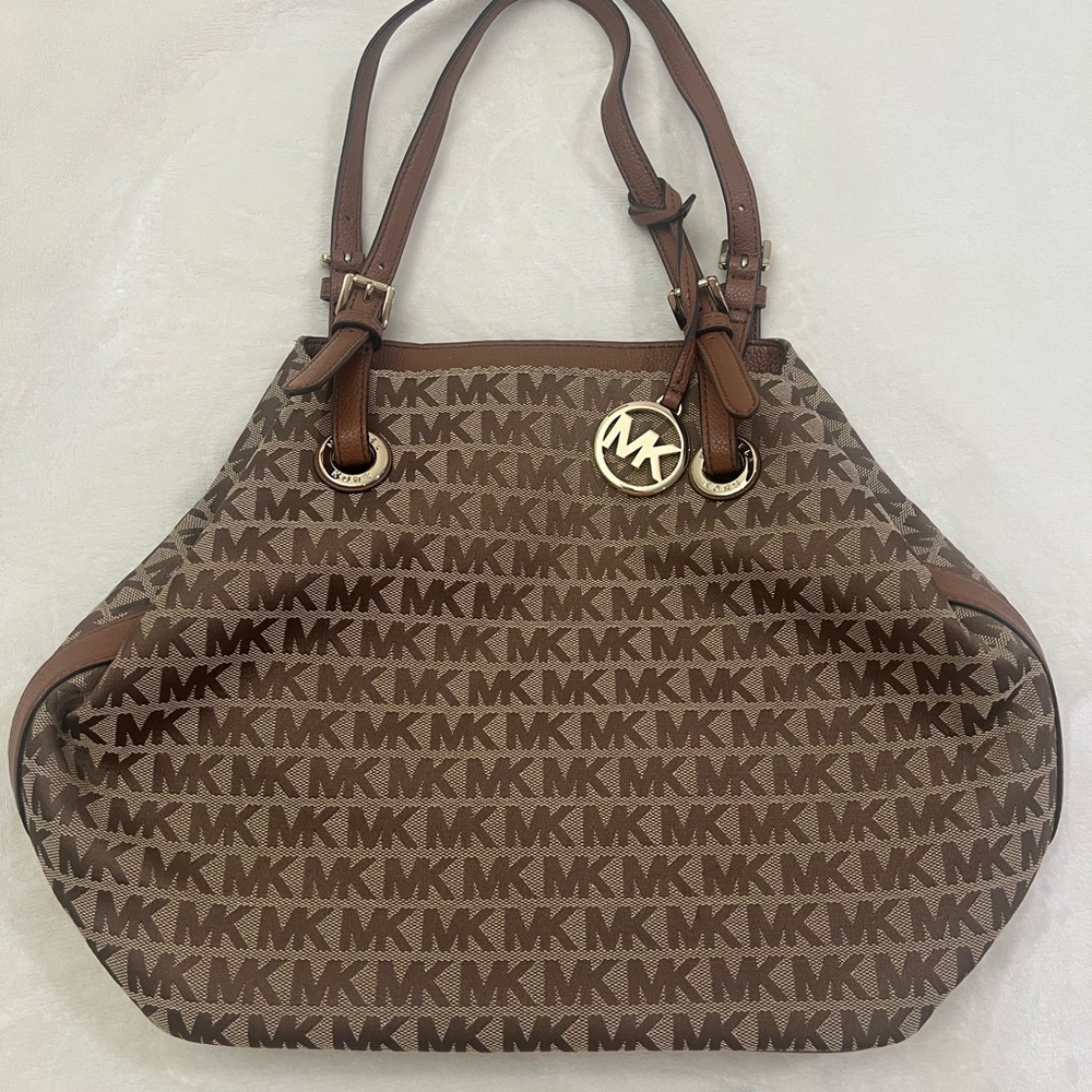 Michael Kors Tan Monogram Tote